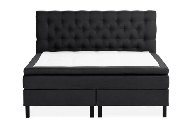 Scarlett Sengepakke 180x200 Skummadras - Dybt tuftet gavl Sort - Møbler - Senge - Kontinentalsenge