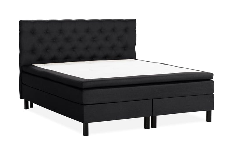 Scarlett Sengepakke 180x200 Skummadras - Dybt tuftet gavl Sort - Møbler - Senge - Kontinentalsenge