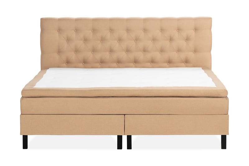 Scarlett Sengepakke 210x210 Memorymadras - Dybt tuftet gavl Beige - Møbler - Senge - Kontinentalsenge