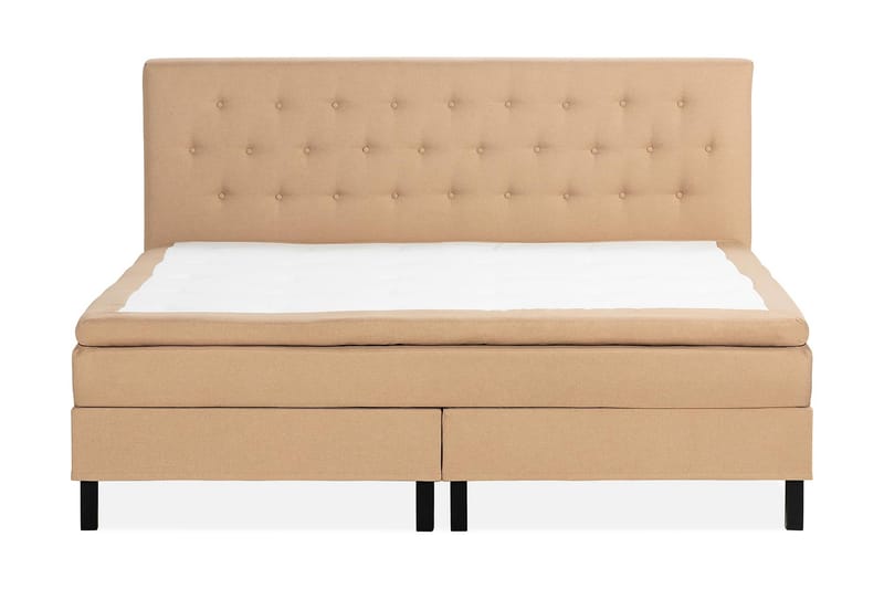Scarlett Sengepakke 210x210 Memorymadras - Knappet gavl Beige - Møbler - Senge - Komplet sengepakke