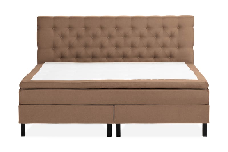 Scarlett Sengepakke 210x210 Skummadras - Dybt tuftet gavl Brun - Møbler - Senge - Enkeltsenge