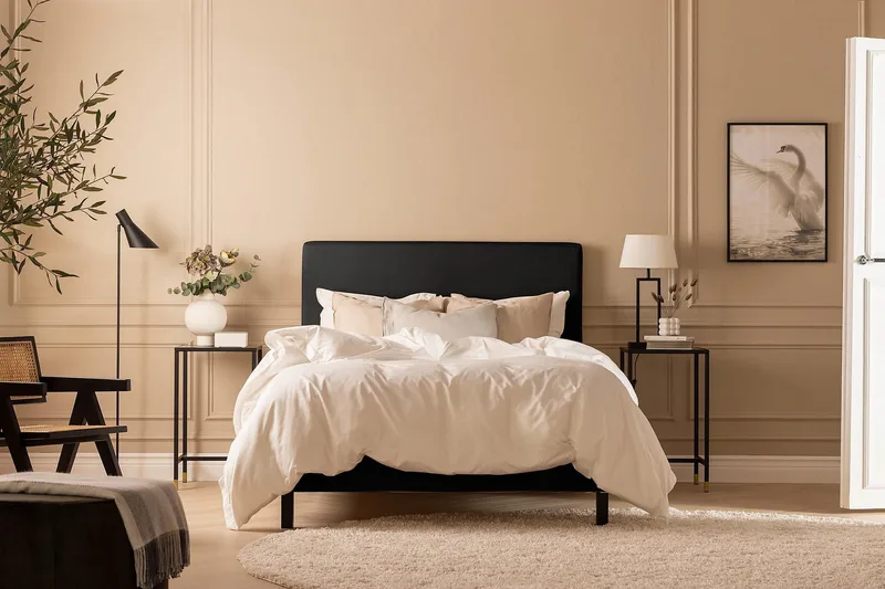 Scarlett Sengepakke 90x200 Memorymadras - Glat gavl Sort - Møbler - Senge - Kontinentalsenge