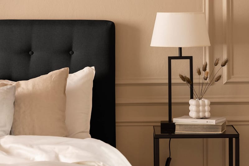 Scarlett Sengepakke 90x200 Memorymadras - Knappet gavl Sort - Møbler - Senge - Kontinentalsenge