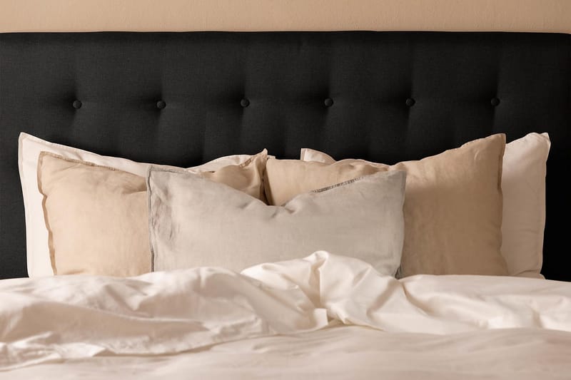 Scarlett Sengepakke 90x200 Memorymadras - Knappet gavl Sort - Møbler - Senge - Kontinentalsenge