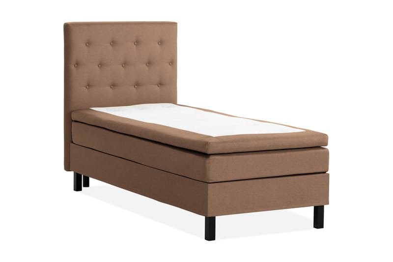 Scarlett Sengepakke 90x200 Skummadras - Knappet gavl Brun - Møbler - Senge - Kontinentalsenge