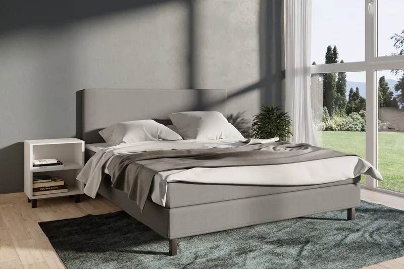 Select No 1 Komplet Sengepakke 180x200 - Lysegrå/Sort - Møbler - Senge - Kontinentalsenge