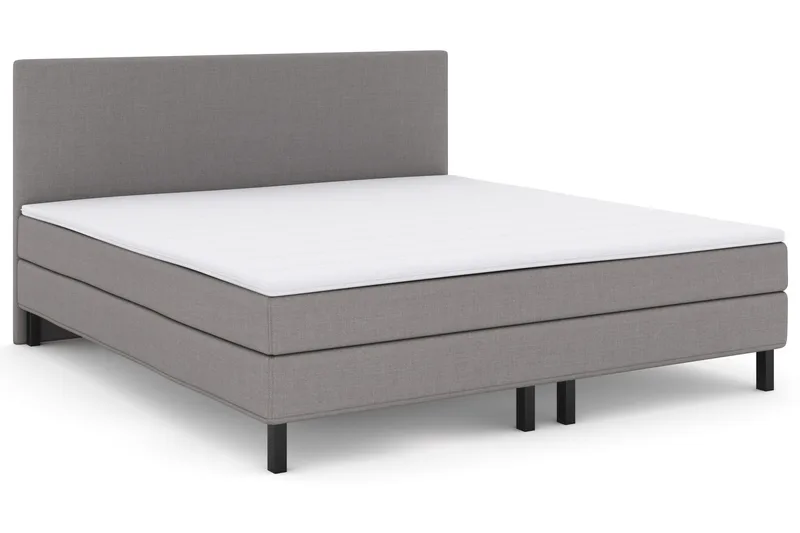 Select No 1 Komplet Sengepakke 210x210 - Lysegrå/Sort - Møbler - Senge - Kontinentalsenge