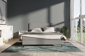 Select No 1 Komplet Sengepakke 210x210 - Lysegrå/Sort - Møbler - Senge - Kontinentalsenge