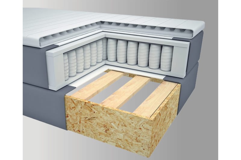 Select No 1 Komplet Sengepakke 210x210 - Lysegrå/Sort - Møbler - Senge - Kontinentalsenge