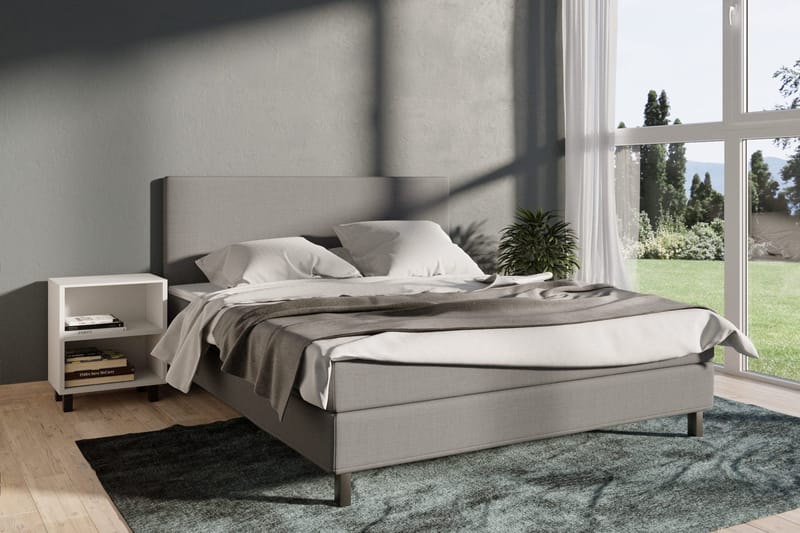 Select No 1 Komplet Sengepakke 210x210 - Lysegrå/Sort - Møbler - Senge - Kontinentalsenge