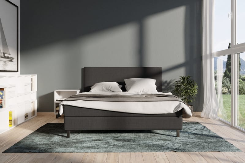 Select No 1 Komplet Sengepakke 210x210 - Mørkegrå/Sort - Møbler - Senge - Komplet sengepakke