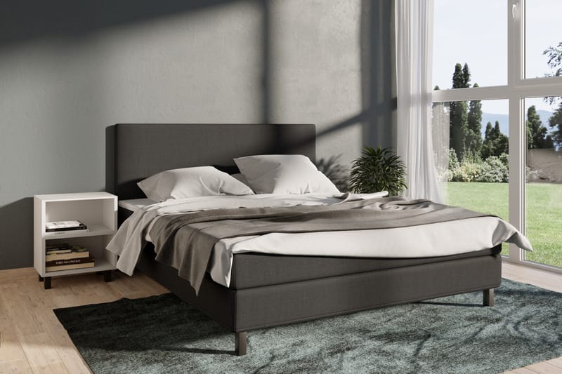 Select No 1 Komplet Sengepakke 210x210 - Mørkegrå/Sort - Møbler - Senge - Komplet sengepakke