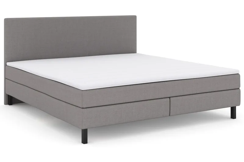 Select No 2 Komplet Sengepakke 210x210 - Lysegrå/Sort - Møbler - Senge - Kontinentalsenge