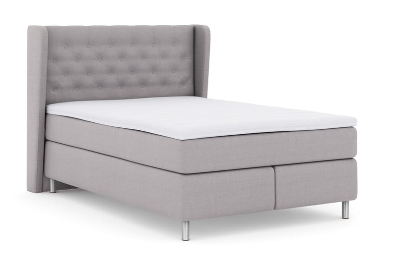 Select No 3 Komplet Sengepakke 140x200 Fast - Lysegrå/Metal - Møbler - Senge - Kontinentalsenge
