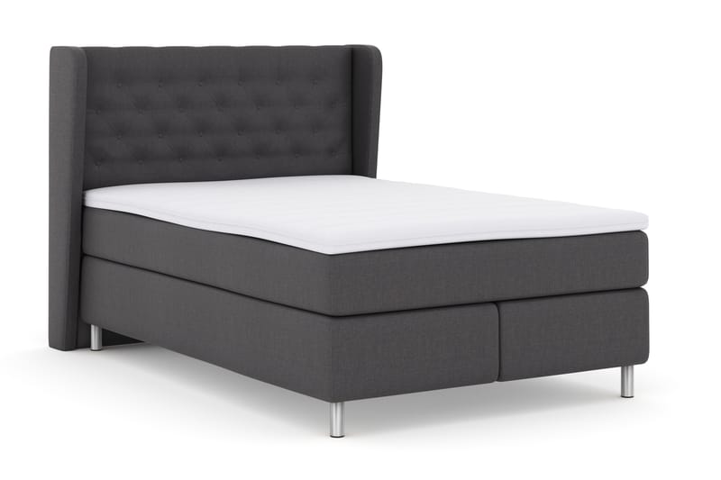 Select No 3 Komplet Sengepakke 140x200 Fast - Mørkegrå/Metal - Møbler - Senge - Komplet sengepakke