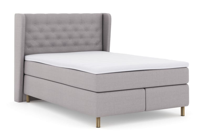 Select No 3 Komplet Sengepakke 140x200 Fast/Medium - Lysegrå/Kobber - Møbler - Senge - Kontinentalsenge