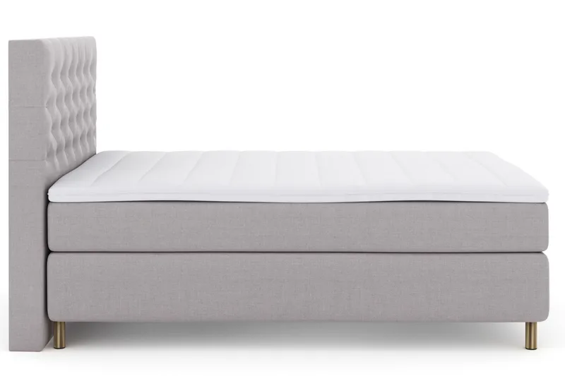 Select No 3 Komplet Sengepakke 140x200 Fast/Medium - Lysegrå/Kobber - Møbler - Senge - Kontinentalsenge