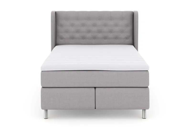 Select No 3 Komplet Sengepakke 140x200 Fast/Medium, Lysegrå/Metal