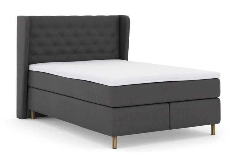 Select No 3 Komplet Sengepakke 140x200 Fast/Medium - Mørkegrå/Kobber - Møbler - Senge - Komplet sengepakke