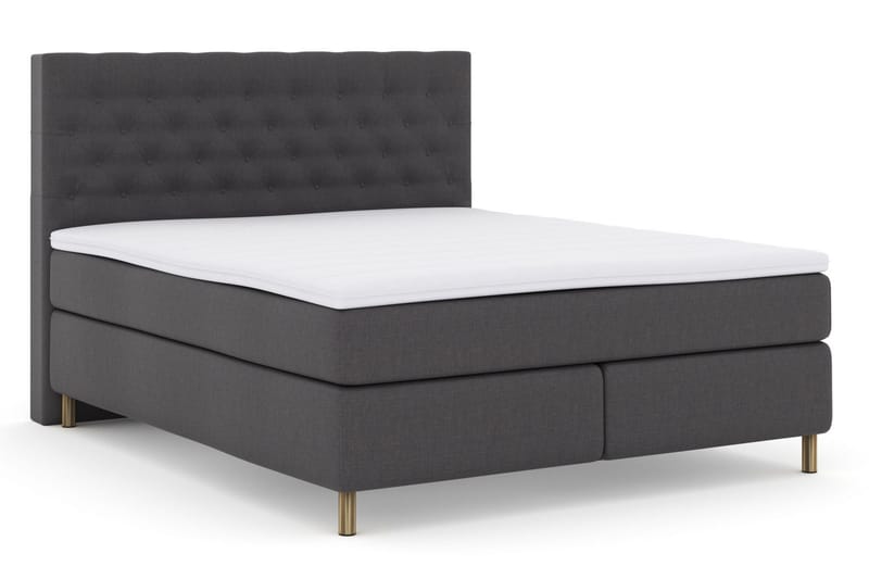 Select No 3 Komplet Sengepakke 160x200 Fast/Medium - Mørkegrå/Kobber - Møbler - Senge - Kontinentalsenge