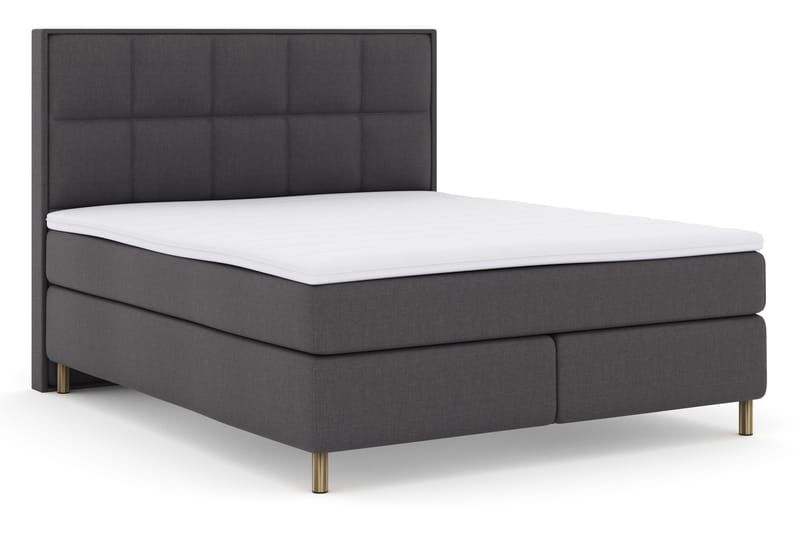 Select No 3 Komplet Sengepakke 180x200 Fast - Mørkegrå/Kobber - Møbler - Senge - Komplet sengepakke