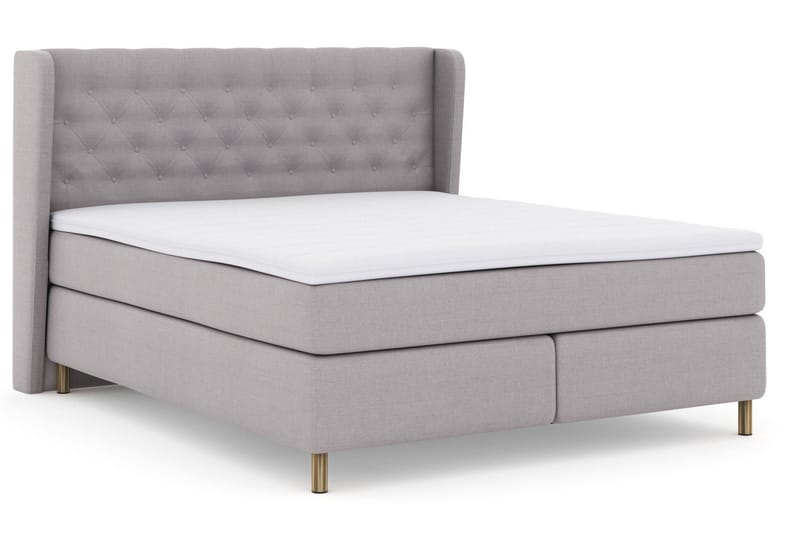 Select No 3 Komplet Sengepakke 180x200 Fast/Medium - Lysegrå/Kobber - Møbler - Senge - Kontinentalsenge
