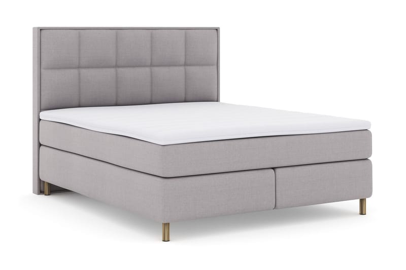 Select No 3 Komplet Sengepakke 210x210 Fast - Lysegrå/Kobber - Møbler - Senge - Komplet sengepakke