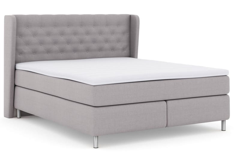 Select No 3 Komplet Sengepakke 210x210 Fast - Lysegrå/Metal - Møbler - Senge - Kontinentalsenge