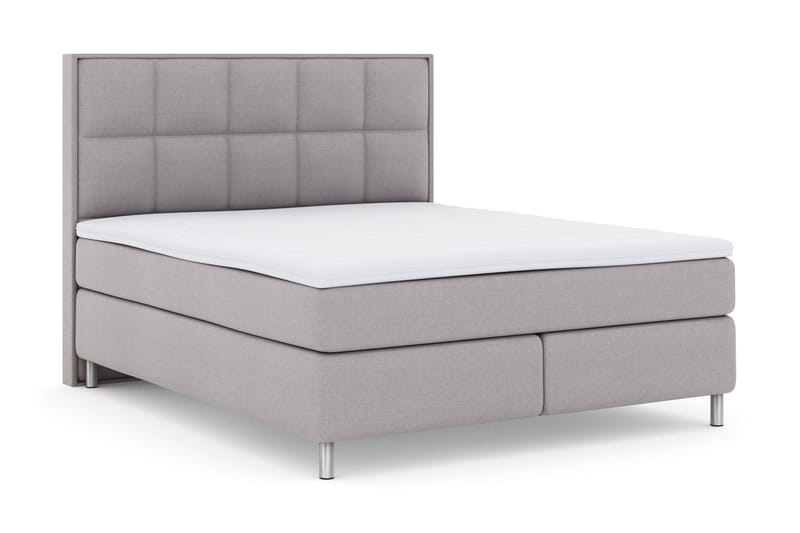 Select No 3 Komplet Sengepakke 210x210 Fast - Lysegrå/Metal - Møbler - Senge - Komplet sengepakke