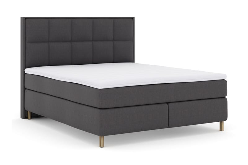 Select No 3 Komplet Sengepakke 210x210 Fast - Mørkegrå/Kobber - Møbler - Senge - Komplet sengepakke