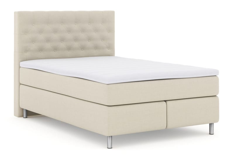 Select No 3 Kontinentalseng 140x200 hård - Beige/metal - Møbler - Senge - Kontinentalsenge