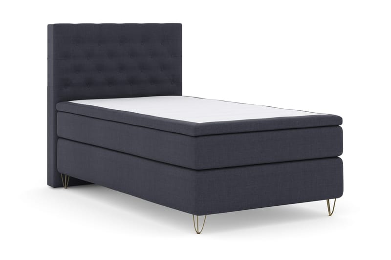 Select No 4 Komplet Sengepakke 120x200 Fast - Blå/Metal V-form - Møbler - Senge - Kontinentalsenge