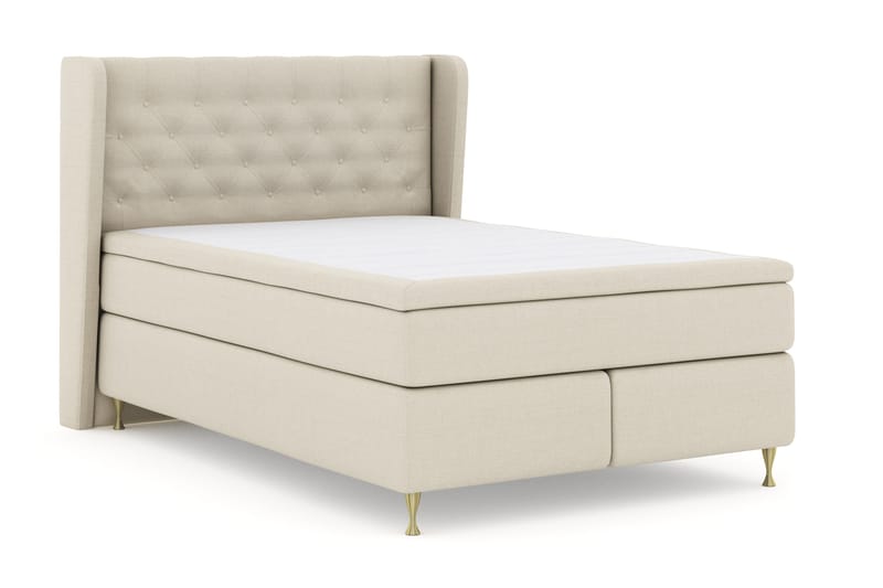 Select No 4 Komplet Sengepakke 140x200 Fast - Beige/Guld - Møbler - Senge - Kontinentalsenge
