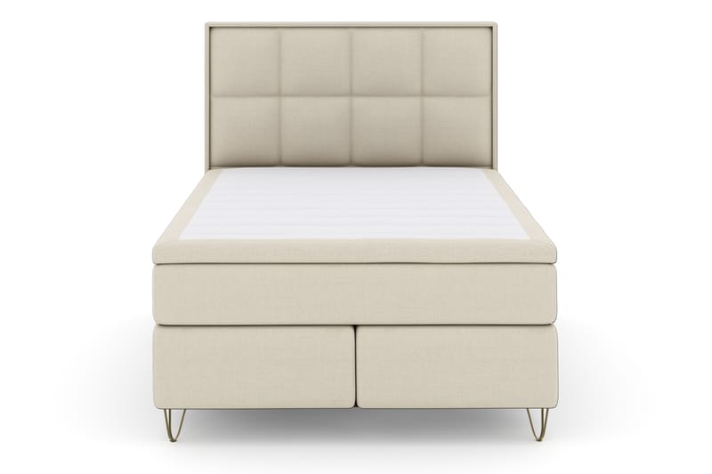 Select No 4 Komplet Sengepakke 140x200 Fast - Beige/Metal V-form - Møbler - Senge - Komplet sengepakke