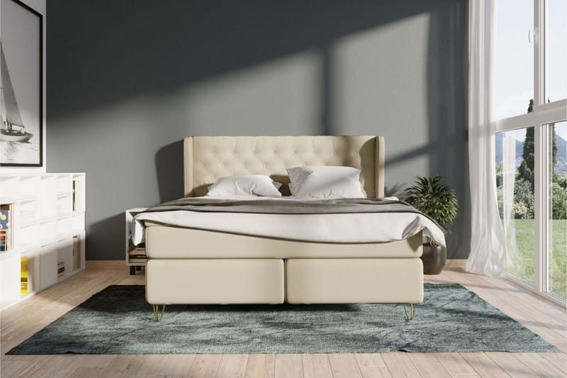 Select No 4 Komplet Sengepakke 140x200 Fast - Beige/Sølv - Komplet sengepakke - Kontinentalsenge - Dobbeltsenge