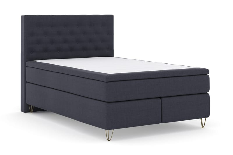 Select No 4 Komplet Sengepakke 140x200 Fast - Blå/Metal V-form - Møbler - Senge - Kontinentalsenge