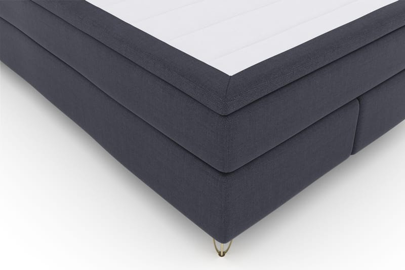 Select No 4 Komplet Sengepakke 140x200 Fast - Blå/Metal V-form - Møbler - Senge - Kontinentalsenge