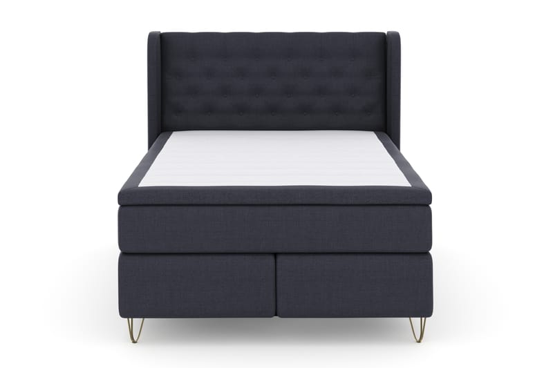 Select No 4 Komplet Sengepakke 140x200 Fast - Blå/Metal V-form - Møbler - Senge - Komplet sengepakke