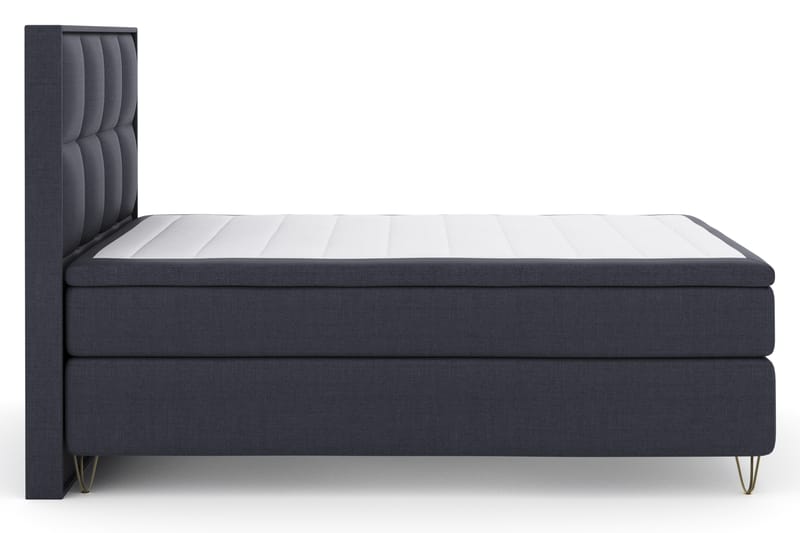 Select No 4 Komplet Sengepakke 140x200 Fast - Blå/Metal V-form - Møbler - Senge - Komplet sengepakke