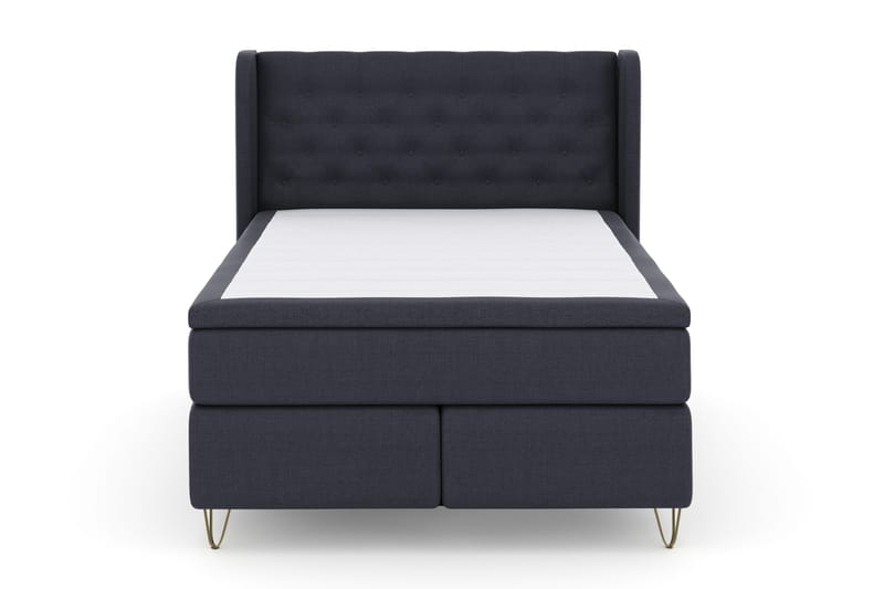 Select No 4 Komplet Sengepakke 140x200 Fast - Blå/Metal V-form - Møbler - Senge - Kontinentalsenge