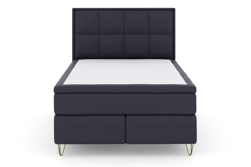 Select No 4 Komplet Sengepakke 140x200 Fast - Blå/Metal V-form - Møbler - Senge - Kontinentalsenge