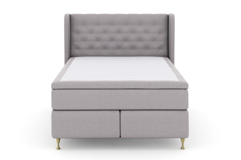 Select No 4 Komplet Sengepakke 140x200 Fast - Lysegrå/Guld - Møbler - Senge - Kontinentalsenge