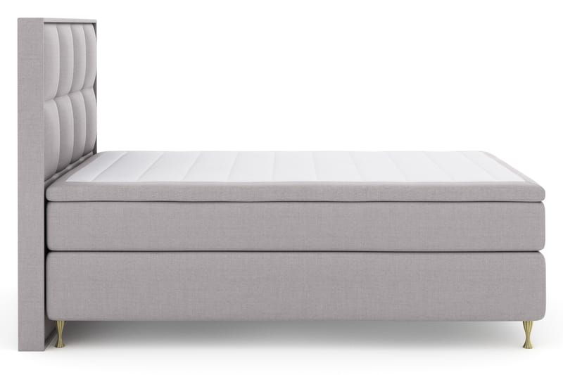 Select No 4 Komplet Sengepakke 140x200 Fast - Lysegrå/Guld - Møbler - Senge - Komplet sengepakke
