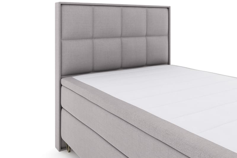 Select No 4 Komplet Sengepakke 140x200 Fast - Lysegrå/Metal V-form - Møbler - Senge - Komplet sengepakke