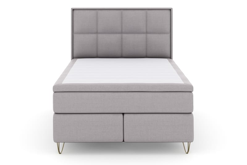 Select No 4 Komplet Sengepakke 140x200 Fast - Lysegrå/Metal V-form - Møbler - Senge - Komplet sengepakke