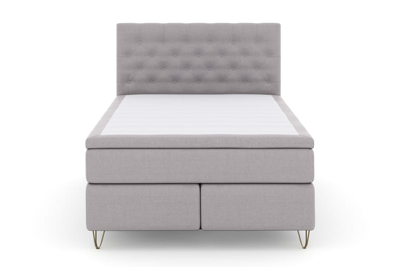 Select No 4 Komplet Sengepakke 140x200 Fast - Lysegrå/Metal V-form - Møbler - Senge - Komplet sengepakke