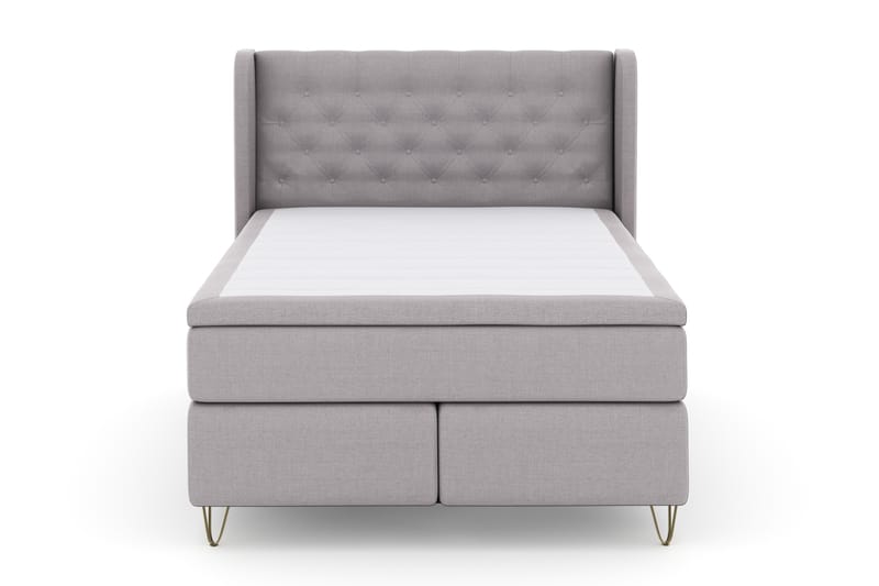 Select No 4 Komplet Sengepakke 140x200 Fast - Lysegrå/Metal V-form - Møbler - Senge - Komplet sengepakke