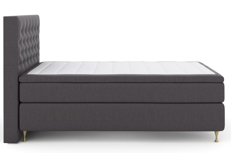 Select No 4 Komplet Sengepakke 140x200 Fast - Mørkegrå/Guld - Møbler - Senge - Kontinentalsenge