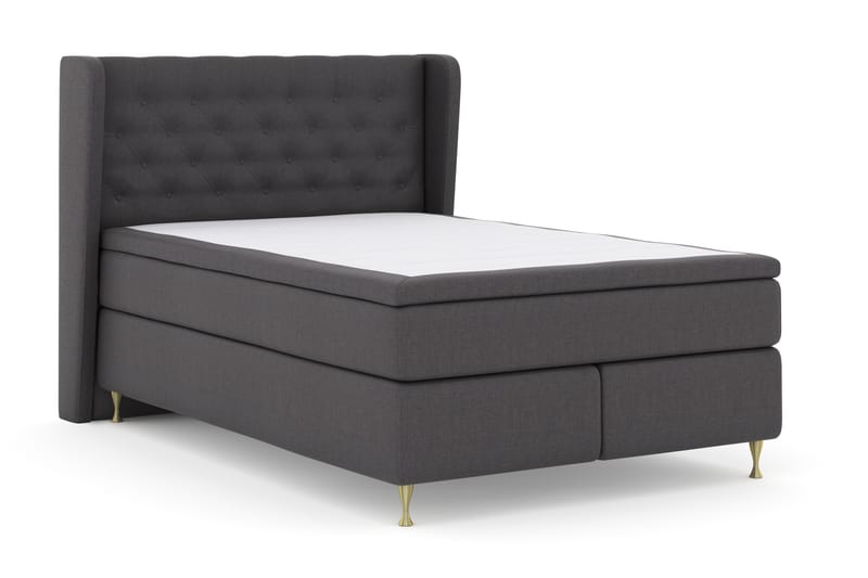 Select No 4 Komplet Sengepakke 140x200 Fast - Mørkegrå/Guld - Møbler - Senge - Komplet sengepakke