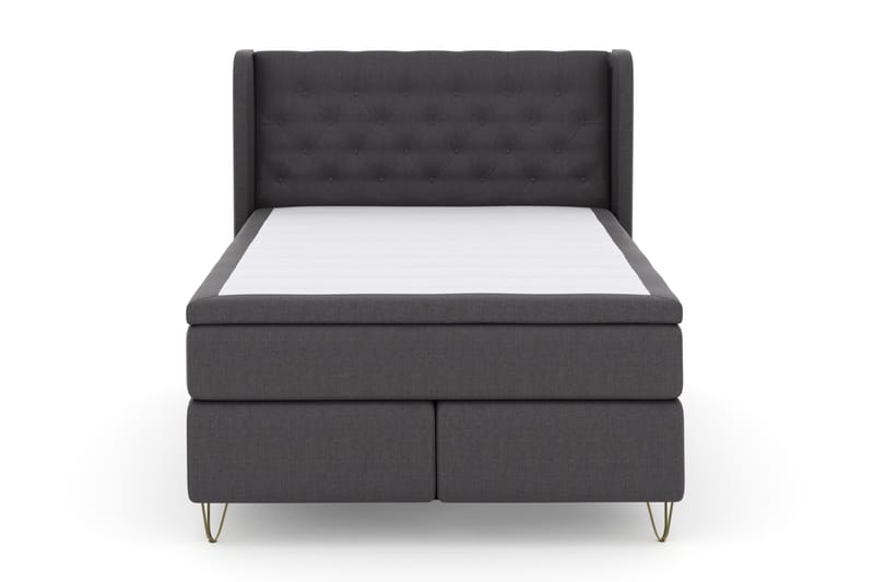 Select No 4 Komplet Sengepakke 140x200 Fast - Mørkegrå/Metal V-form - Møbler - Senge - Komplet sengepakke